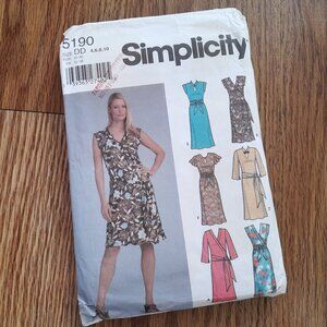 Dress Sewing Pattern Keyhole Flounce Sleeve Size 4-10 Simplicity 5190 UNCUT